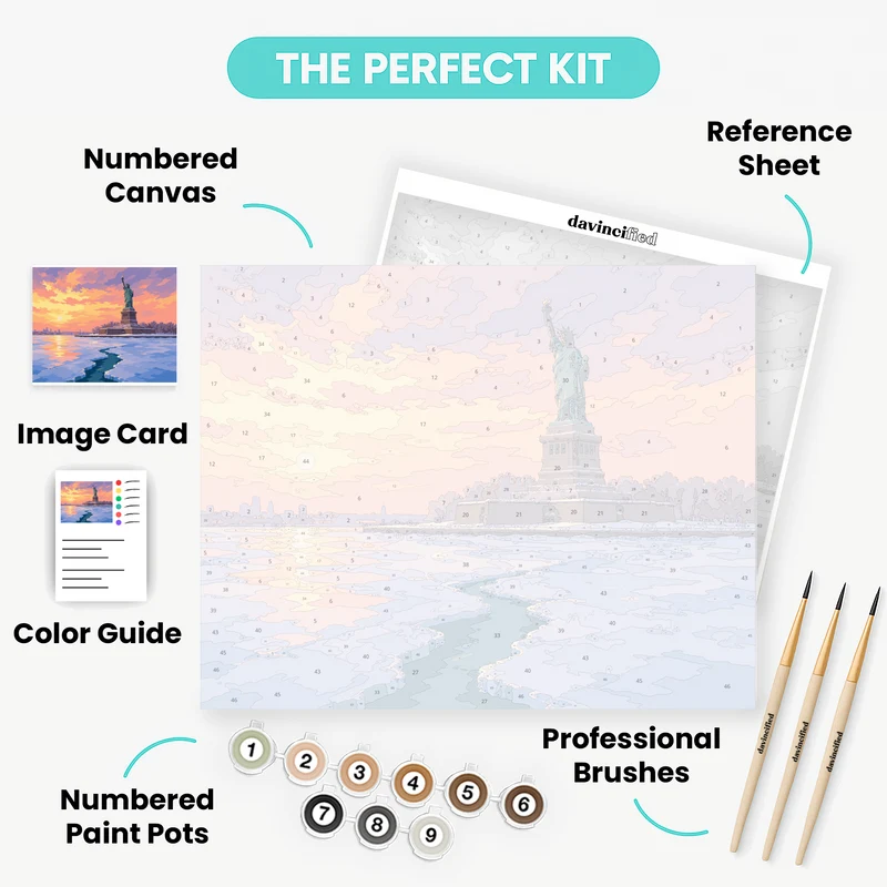 Frozen Harbor at Dusk - Paint by Numbers Kit