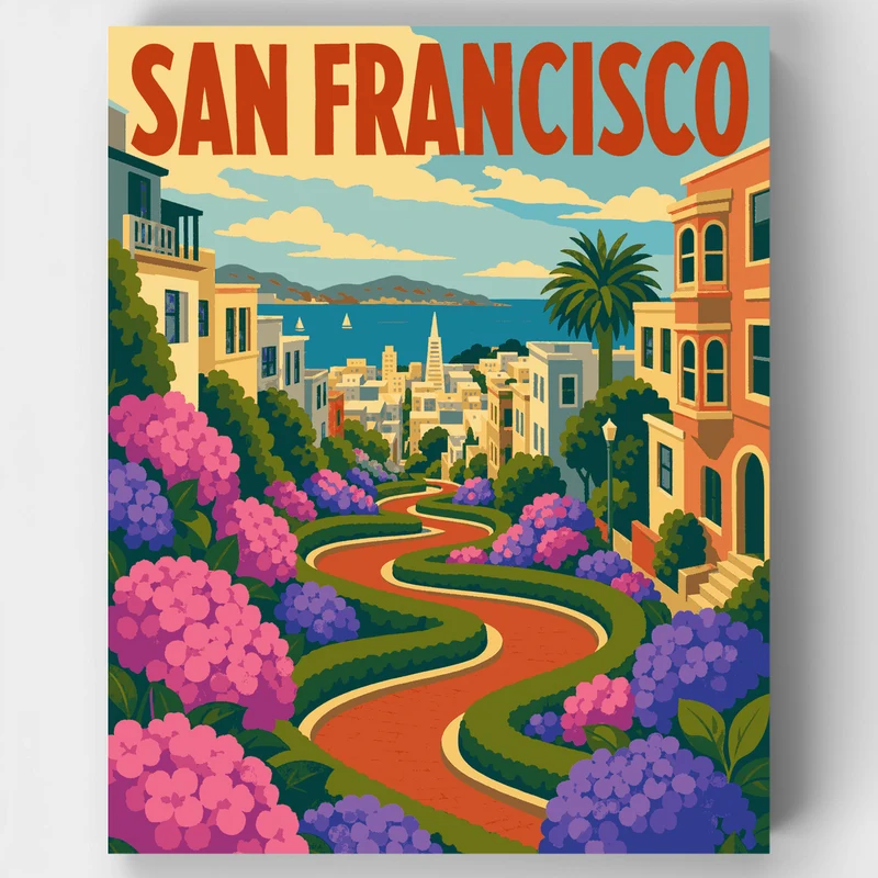 San Francisco Lombard Street - Paint by Numbers Kit