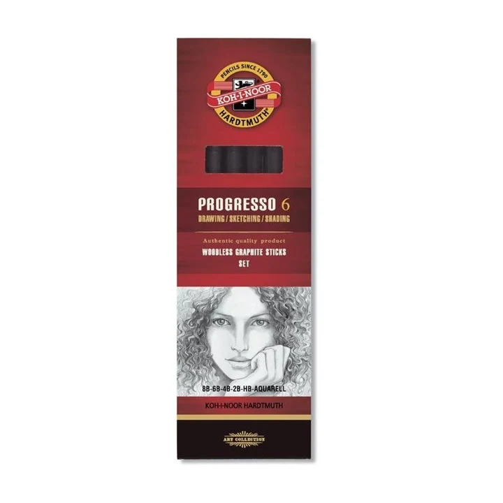 Progresso Woodless Graphite Pencils, Set of 6