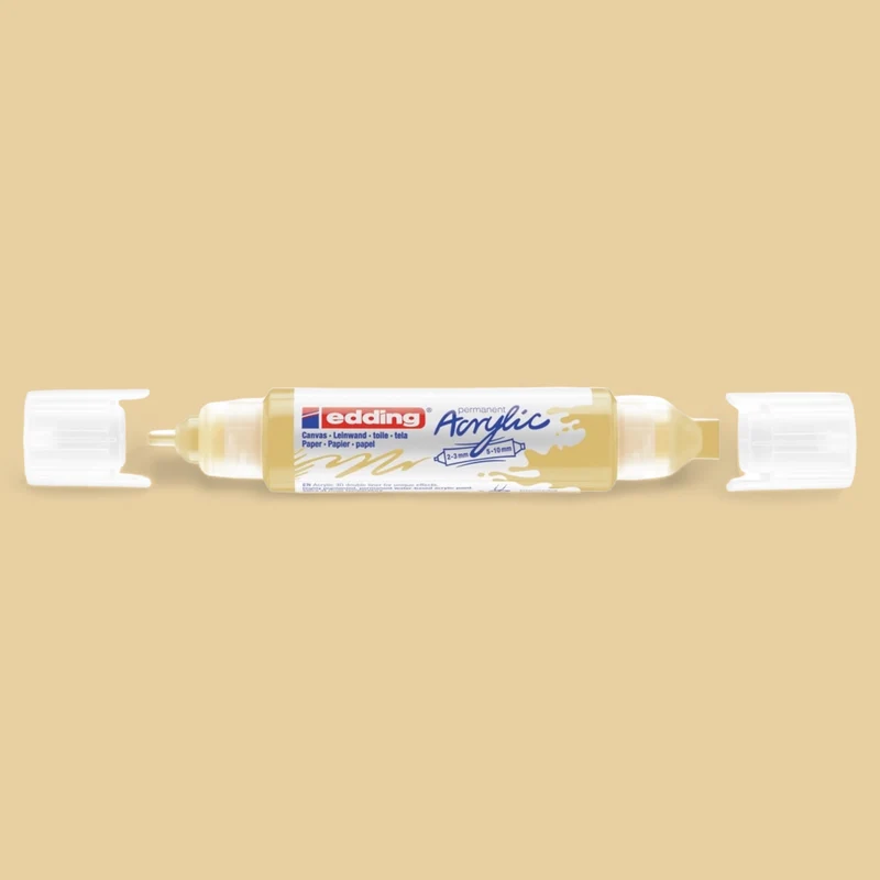 Edding 5400 Acryl 3D Double Liner pastellgelb 915 , Tubenspitze 2-3 mm . 5-10 mm