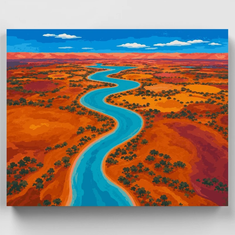 Australian Outback River - Paint by Numbers Kit