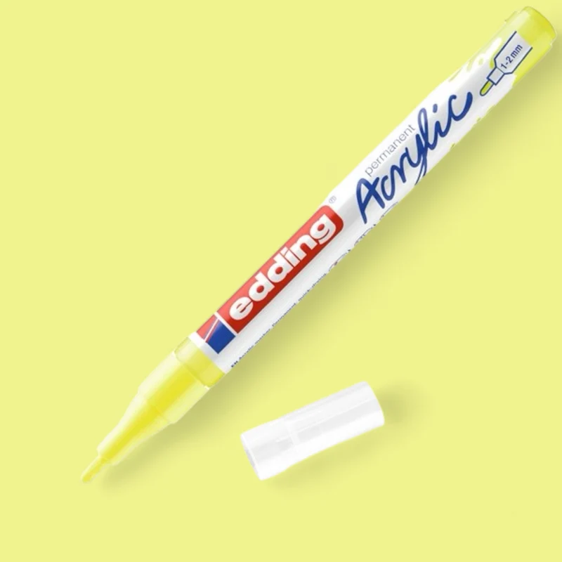 Edding 5300 Acrylmarker neongelb 065 , Rundspitze 1-2 mm