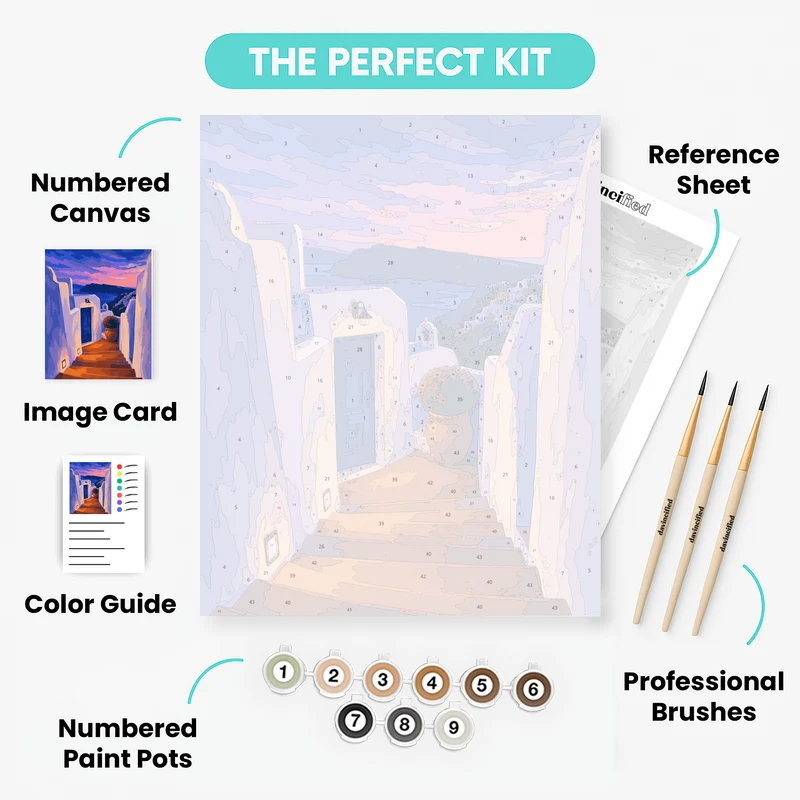 Santorini Stairway - Paint by Numbers Kit