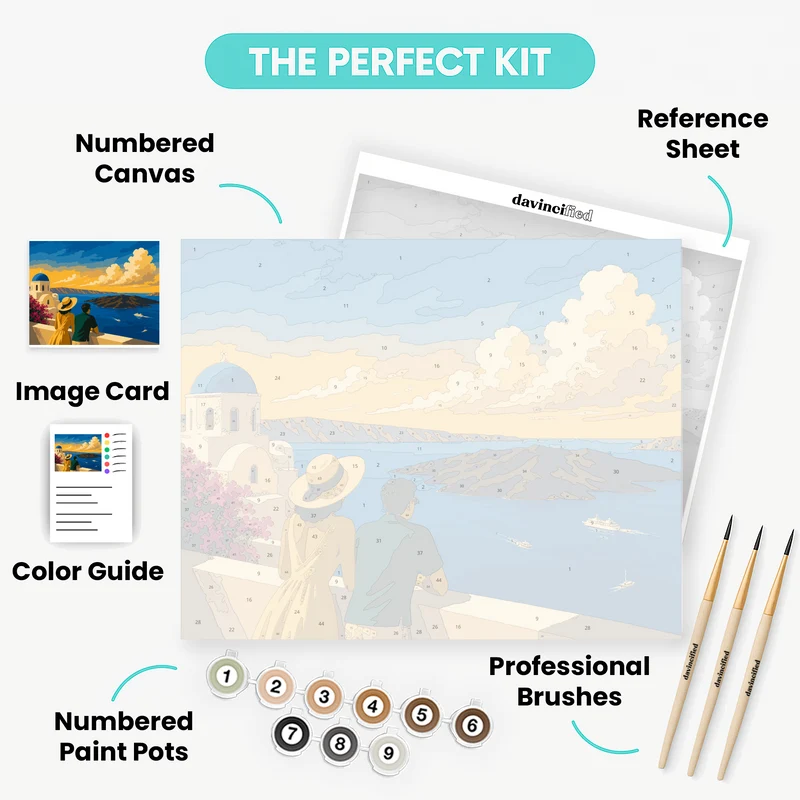Santorini Caldera - Paint by Numbers Kit