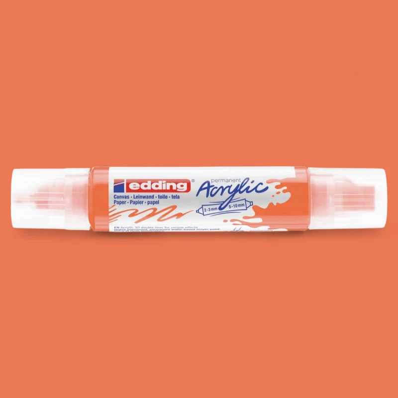 Edding 5400 Acryl 3D Double Liner neonorange 066 , Tubenspitze 2-3 mm . 5-10 mm