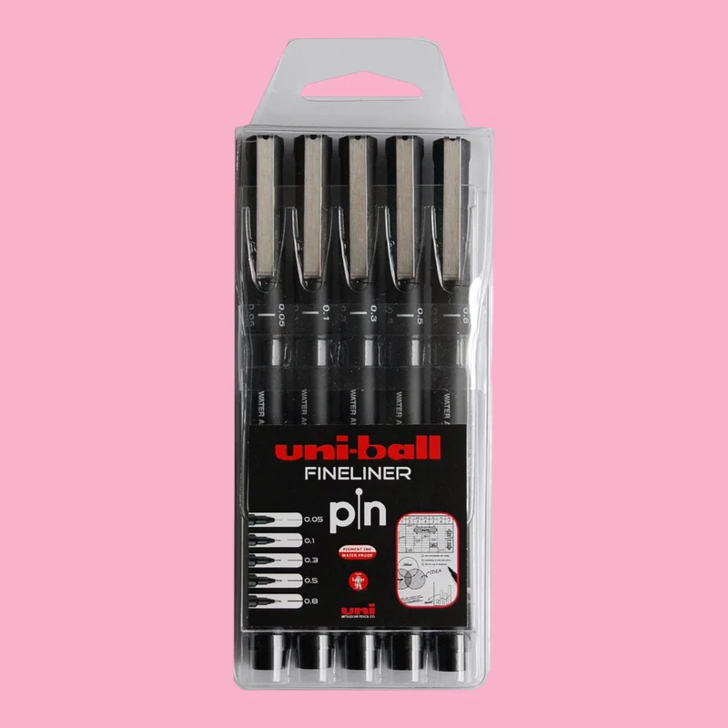 Uni-ball Fineliner pin Set, 8 Stück