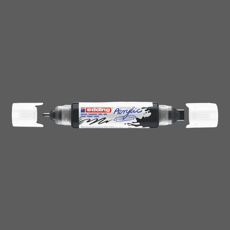 Edding 5400 Acryl 3D Double Liner schwarz 901 , Tubenspitze 2-3 mm . 5-10 mm