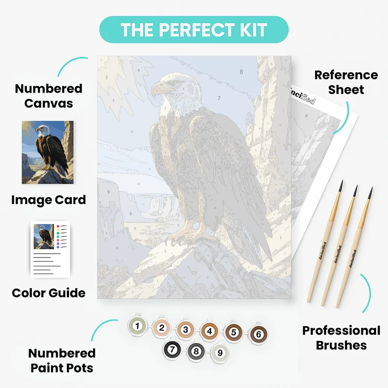 Majestic Eagle on Canyon Cliff - Paint by Numbers Kit
