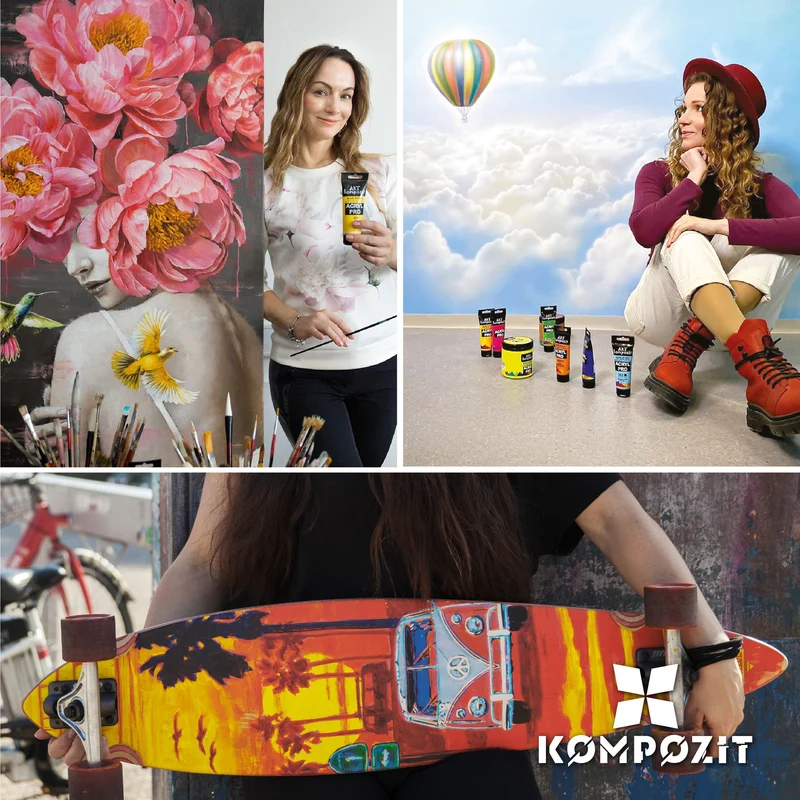 Комплект акрилни бои Kompozit ACRYL PRO в кутия – 42 x 75 ml