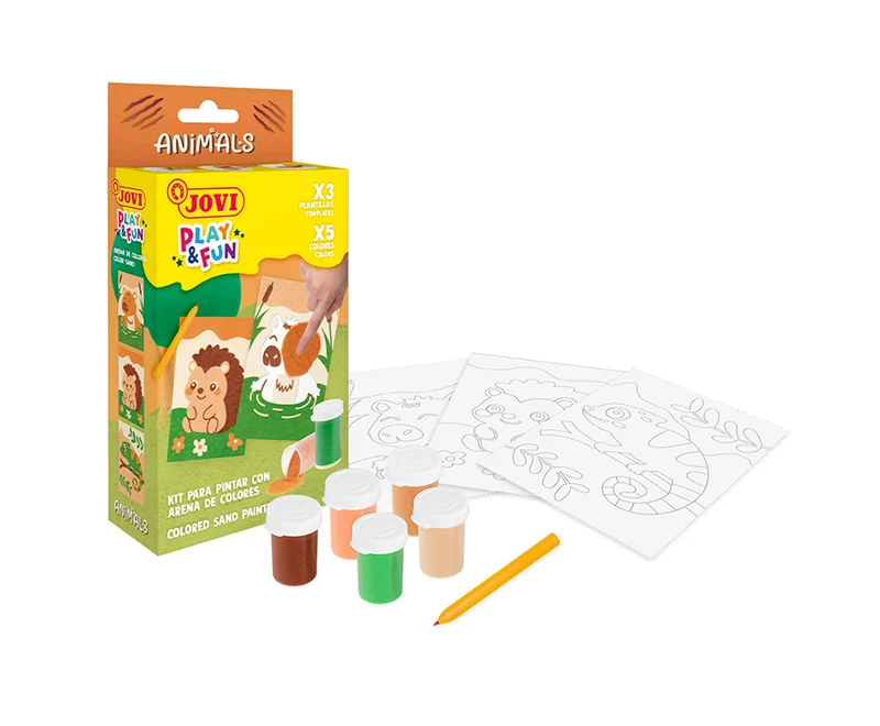JOVI Play&Fun mini set creativo di pittura con la sabbia – 9 pezzi