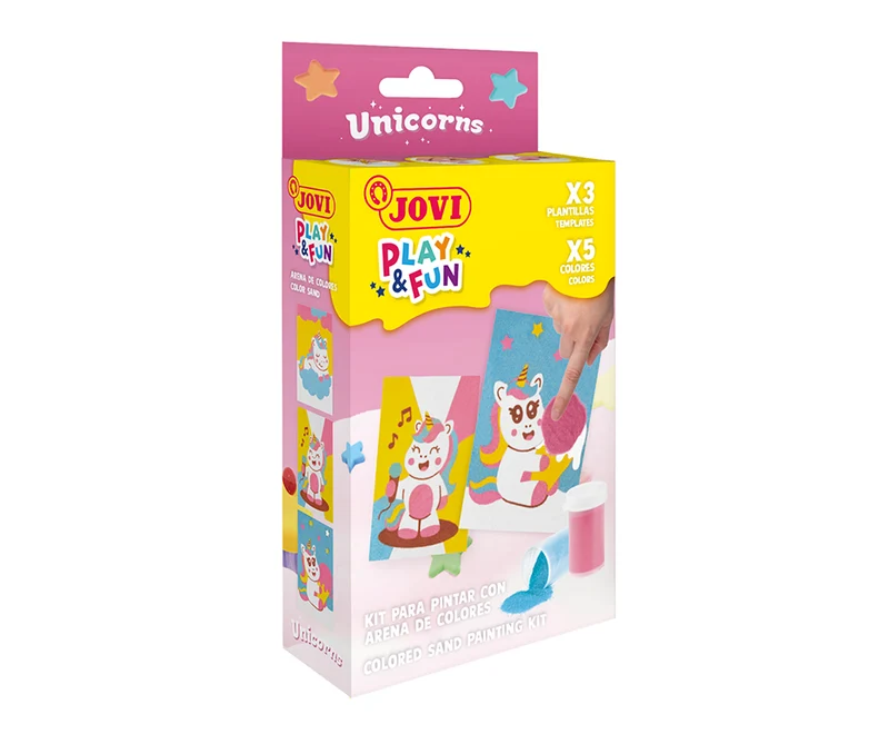 JOVI Play&Fun mini set creativo di pittura con la sabbia – 9 pezzi