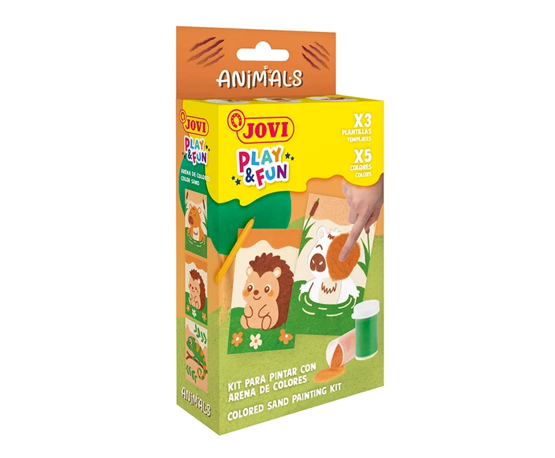 JOVI Play&Fun mini ustvarjalni set za slikanje s peskom – 9 delov