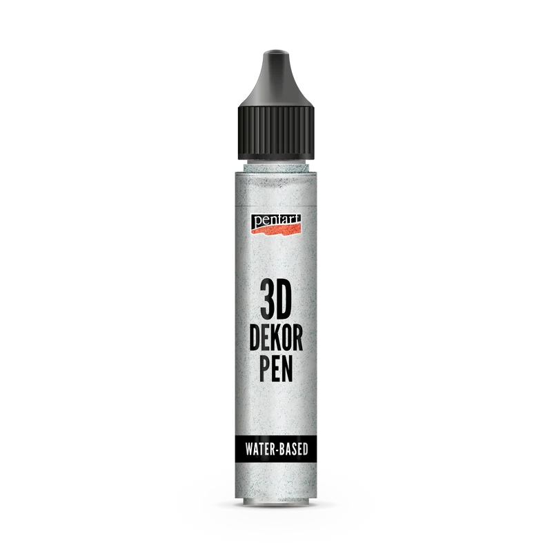 Pentart 3D Decor pen блестящ декоративен контур 30 ml сребърен