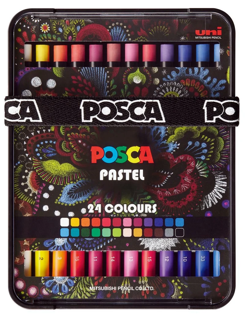 Posca KPA-100 24C voskové pastely, súprava, mix farieb