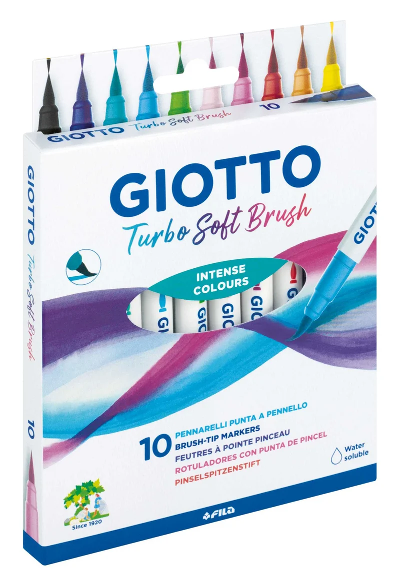Čopičasti flomastri GIOTTO Turbo Soft Brush - 10 kosov