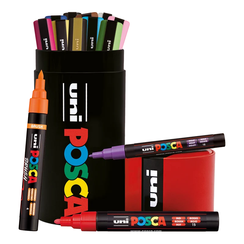 Posca Kombi-Markerset in der Metalldose – 13-tlg. (PC-3M, PC-5M, PC-5BR)
