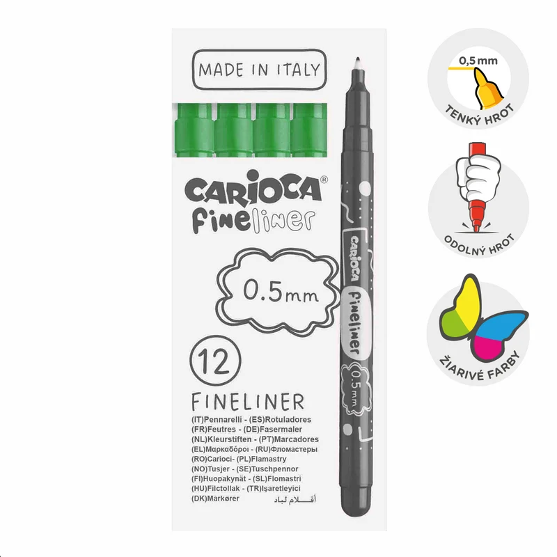 Finelineri Carioca Fineliner 0,5 mm – 12 kom