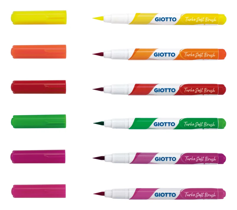 Μαρκαδόροι πινέλο GIOTTO Turbo Soft Brush Fluo 6 τμχ