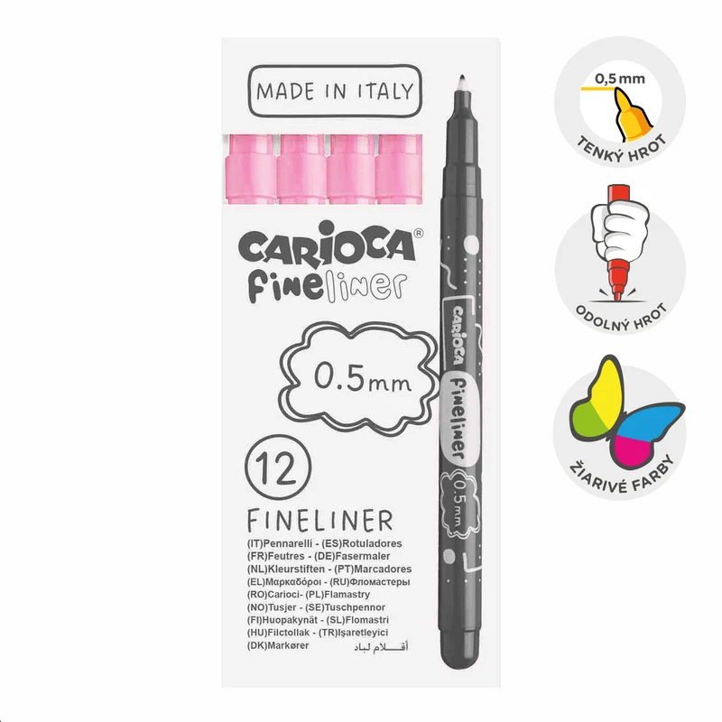 Fineliner a punta fine Carioca Fineliner 0,5 mm – 12 pz