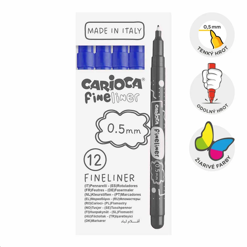 Fineliner a punta fine Carioca Fineliner 0,5 mm – 12 pz