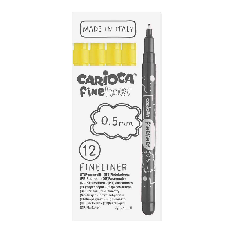 Jemné linery Carioca Fineliner 0,5 mm – 12 ks