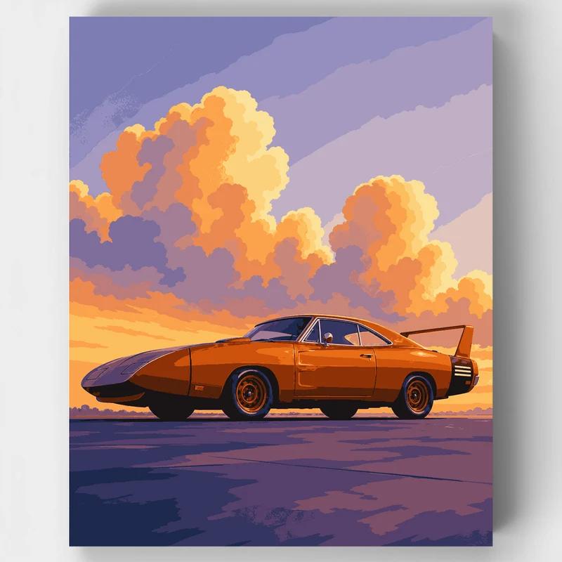 Dodge Charger Daytona Sunset - Paint by Numbers Kit