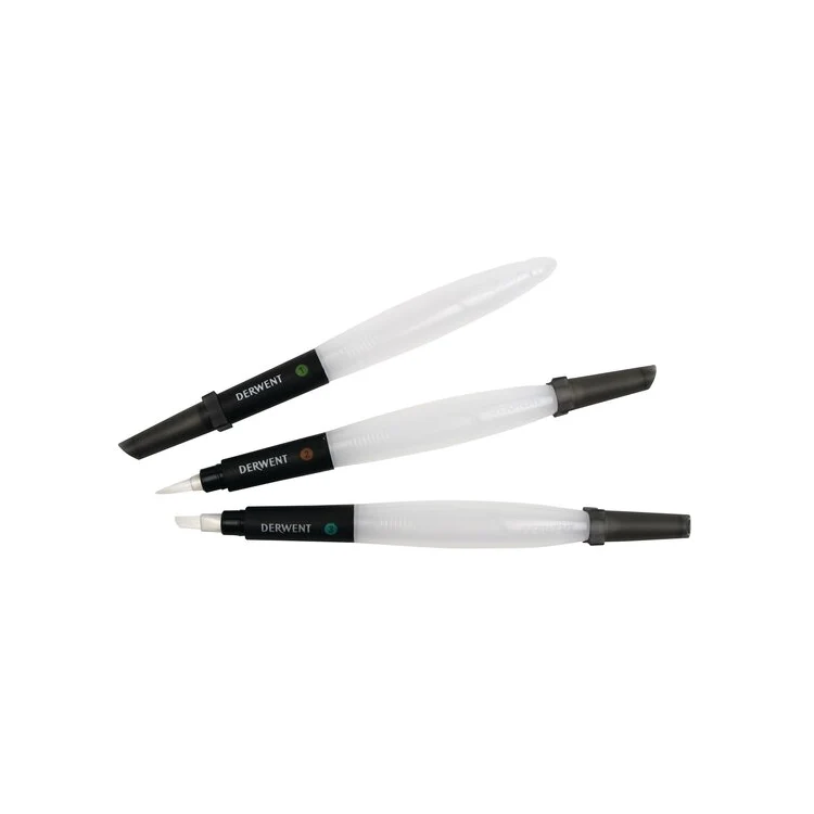 Derwent Waterbrush Multi-Pack – 3 Wasserpinsel mit Wassertank