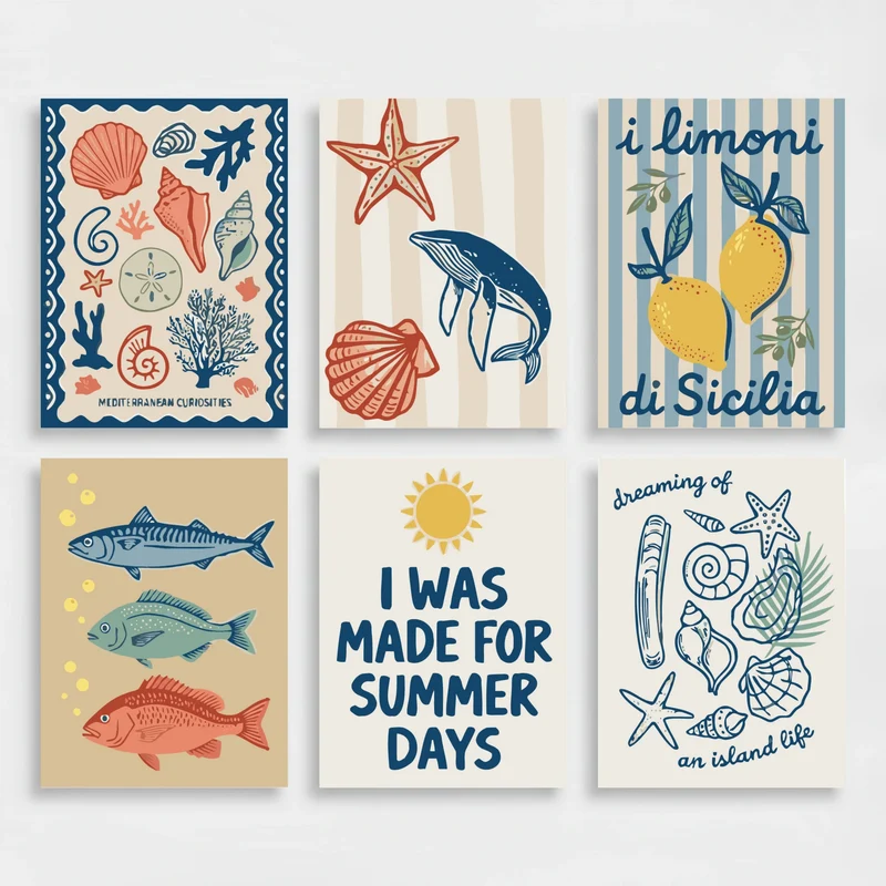 Mediterranean Summer Coastal - Mini Paint by Numbers Set