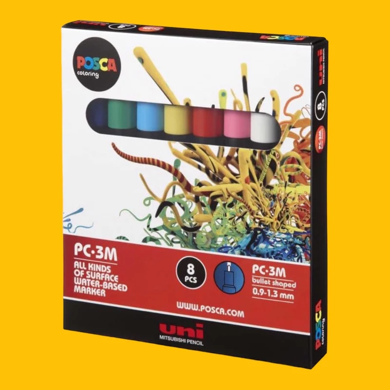 Uni Posca Acrylmarker PC-3M - 8 Marker 0.9-1.3 mm