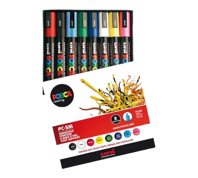 Uni Posca Acrylmarker PC-5M - 8 Marker 1.8- 2.5 mm