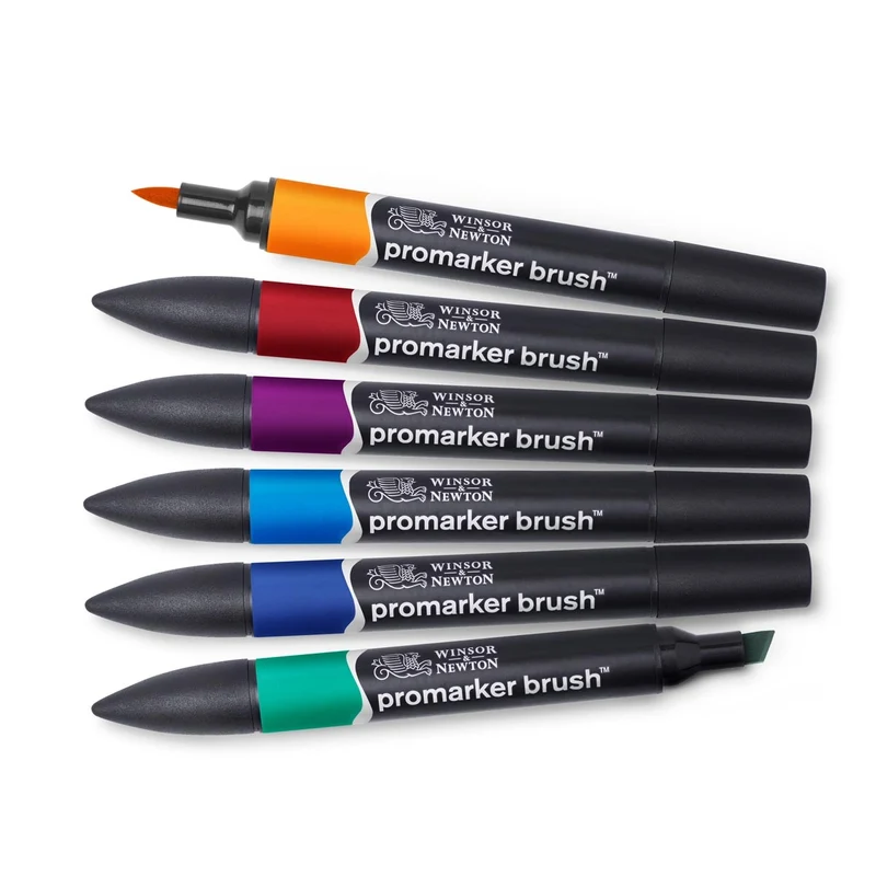 Winsor and Newton - Promarker Brush 6 Set RICH TONES