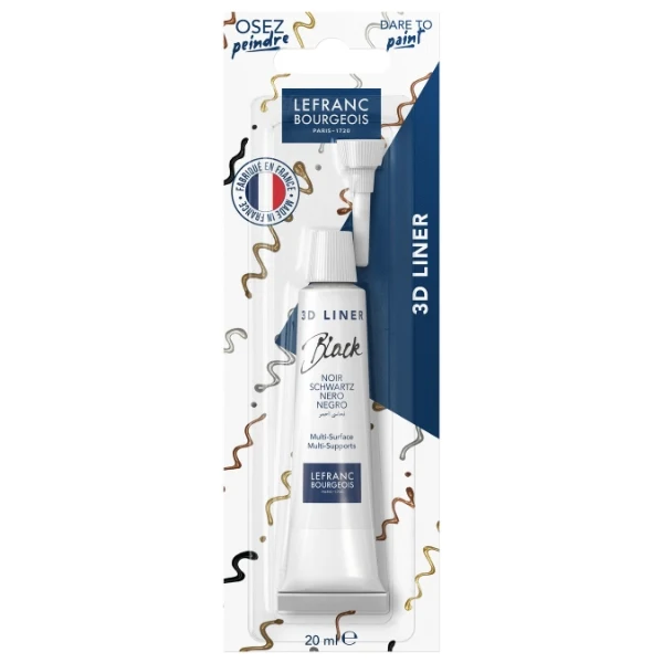 Lefranc & Bourgeois - 20ml Black Lead - Vitrail Glass & Tile Paint Outliner