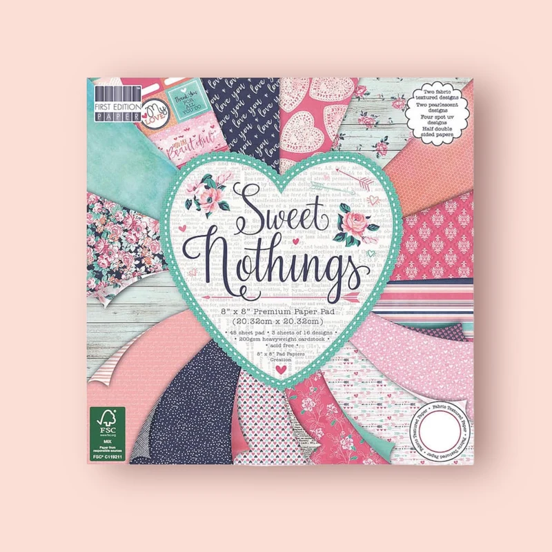 Pearlscent Scrap-block Sweet Nothings, Scrapbooking-Papier 20.3x20.3cm