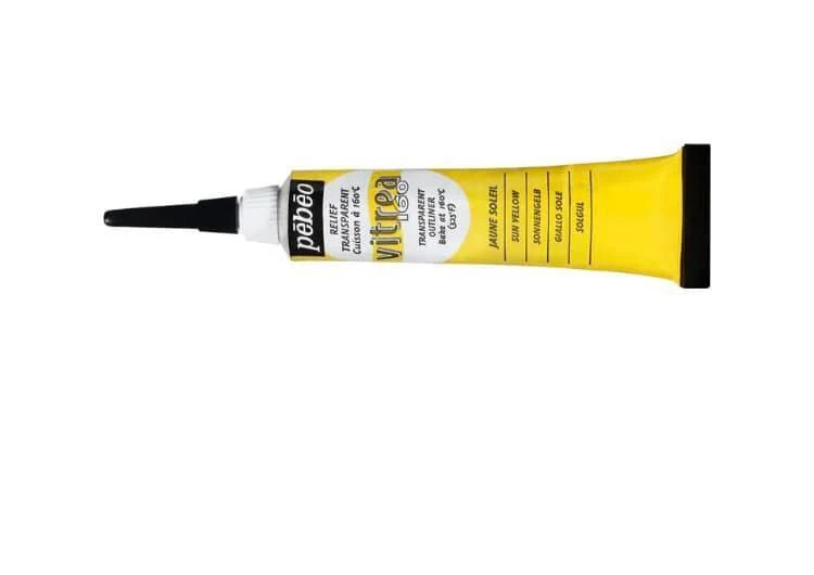 Pébéo Vitrea 160 Reliefpaste Sonnengelb Transparent