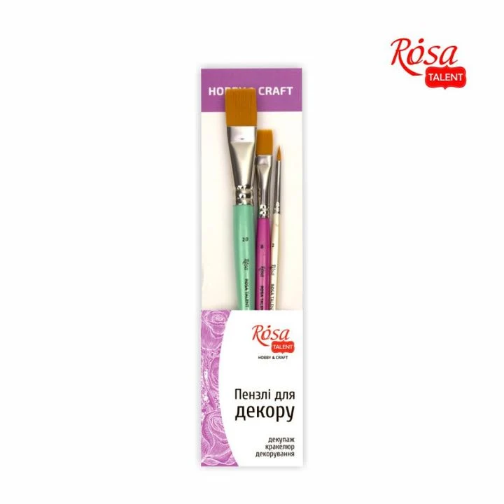 ROSA Hobby & Craft TALENT Flat and Round Brush Set of 3