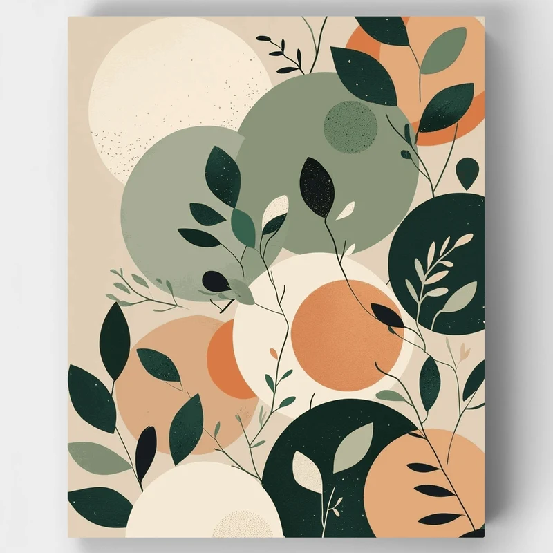 Boho Abstract Botanicals - Paint by Numbers Kit