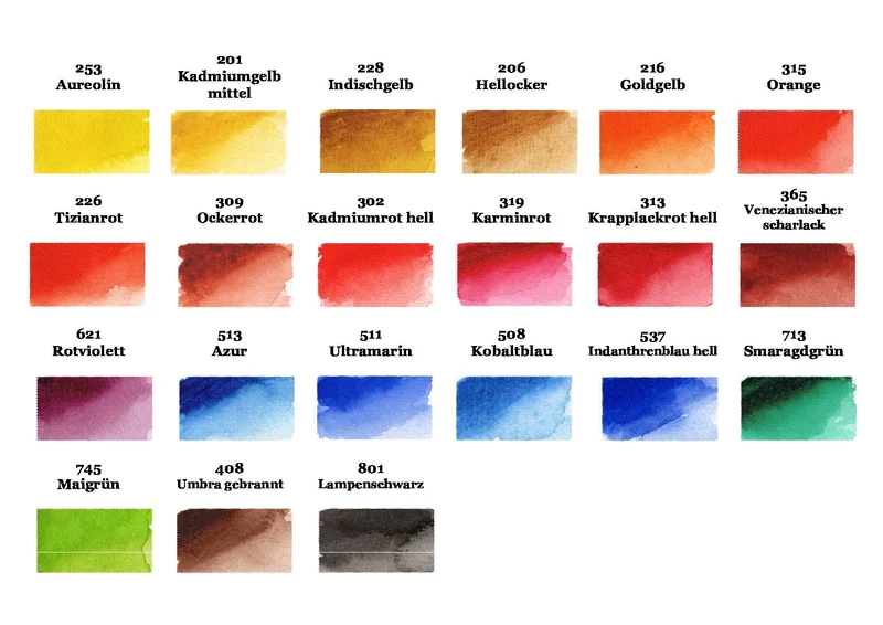 Nevskaya Palitra White Nights ™ Aquarellfarbe Set im Metallkasten 21 x 2,5 ml Näpfchen