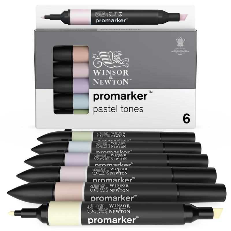 Winsor and Newton - PROMARKER 6 Set PASTEL TONES