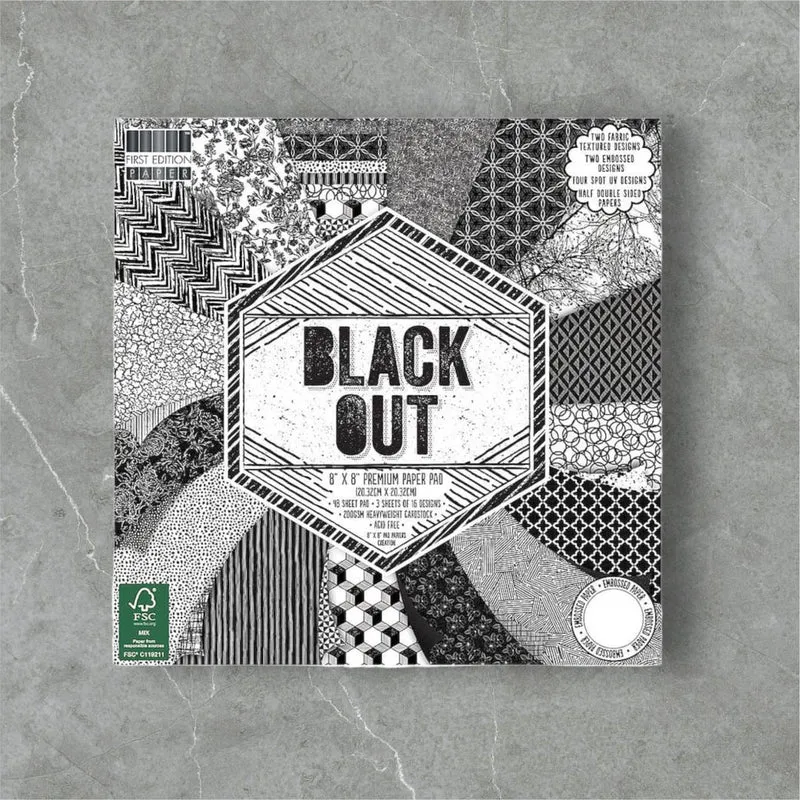Pearlscent Scrap-block Black Out, Scrapbooking-Papier 20.3x20.3cm