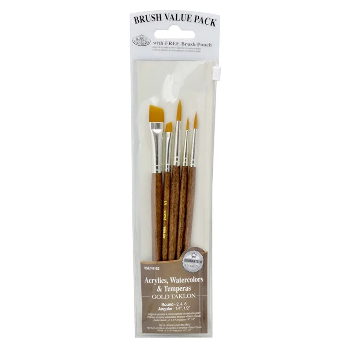 Royal and Langnickel Gold Taklon Brush Set of 5