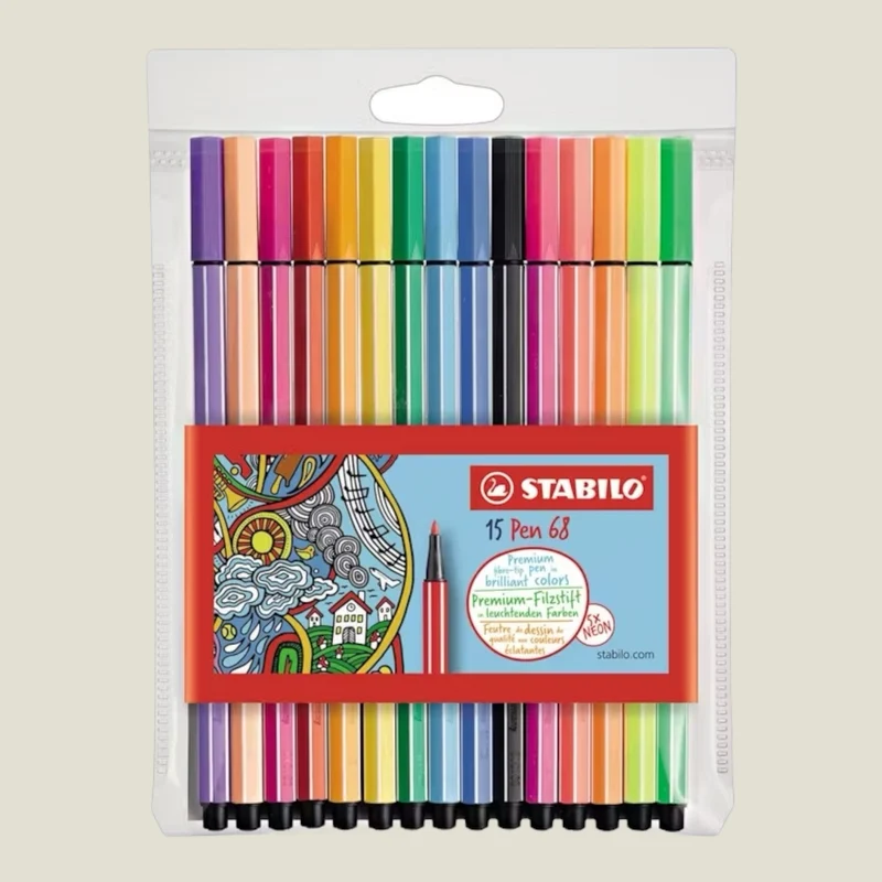 Stabilo Pen 68 Set, 15 Stück – 1 mm