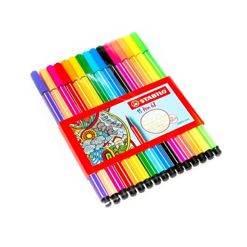 Stabilo Pen 68 Set, 15 Stück – 1 mm