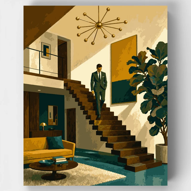 The Sophisticated Descent - Paint by Numbers Kit