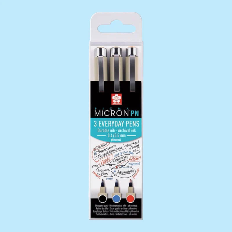 Sakura Pigma Micron PN Fineliner Set, 3 Stück