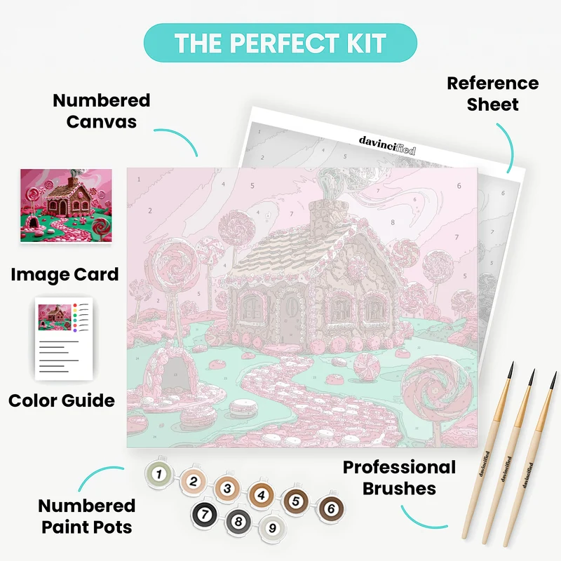 Candy Land Gingerbread House - Paint by Numbers Kit