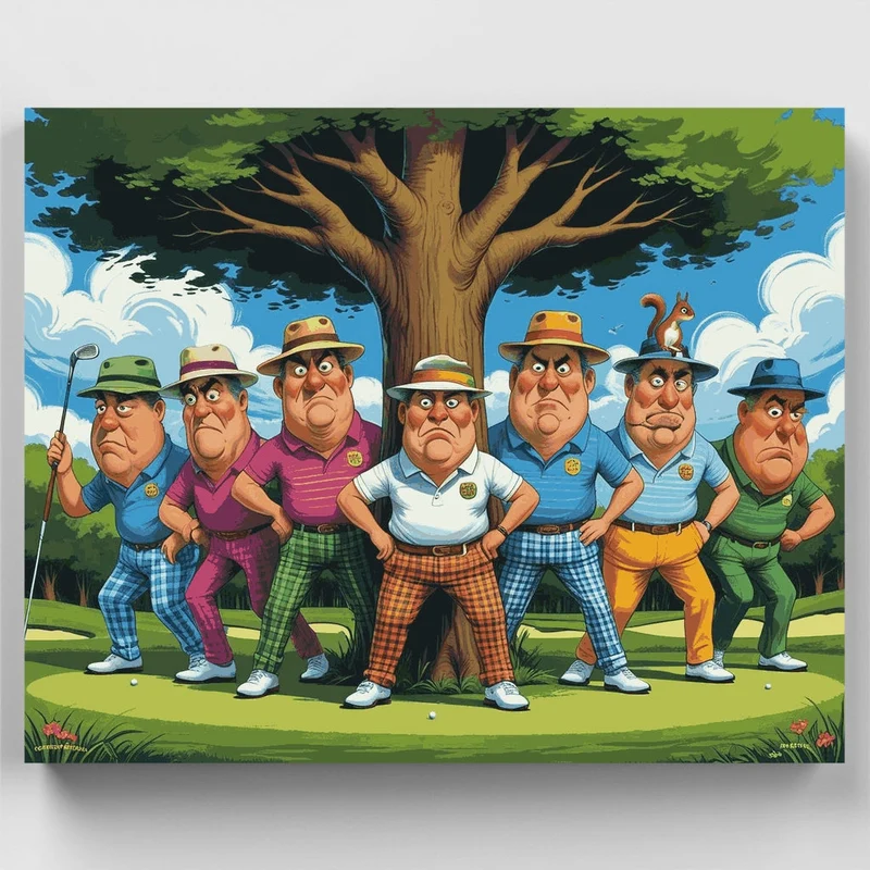 Grumpy Golfers Gang - Paint by Numbers Kit