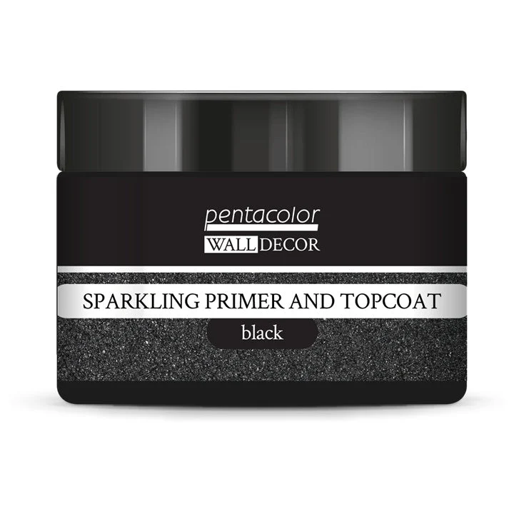 Pentart Wall Decor Glitter Primer and Top Coat, Black