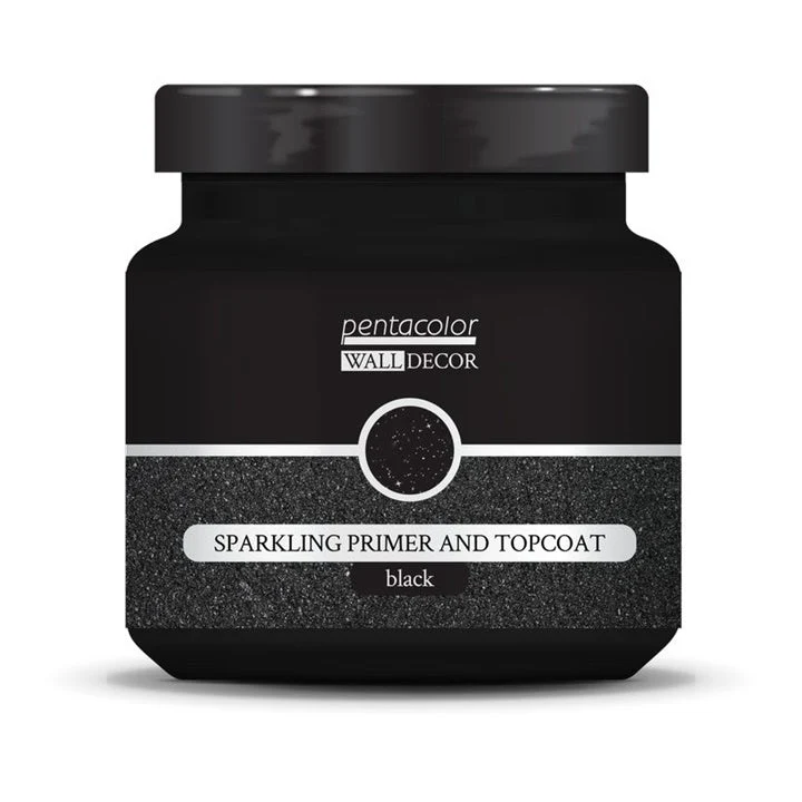 Pentart Wall Decor Glitter Primer and Top Coat, Black