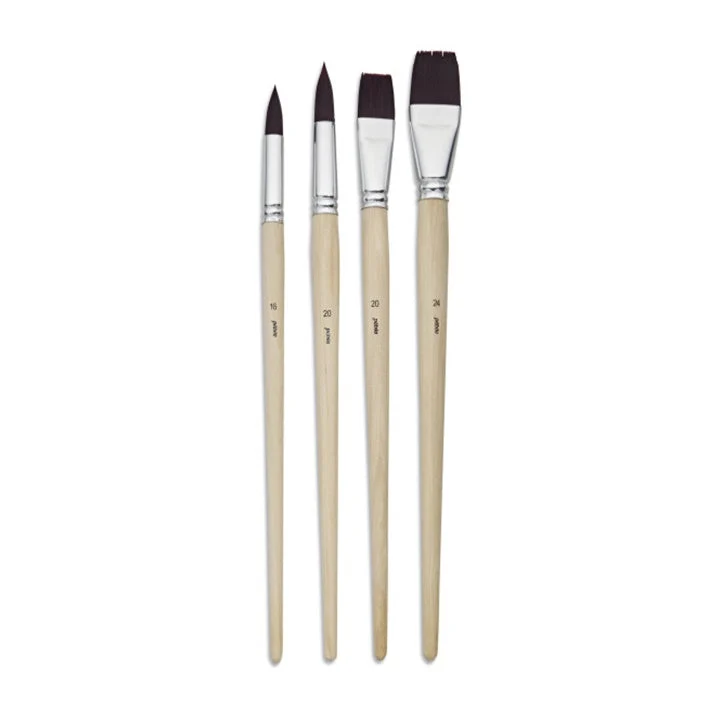 Pebeo Set of 4 Brushes for Acrylic and Oil Paints