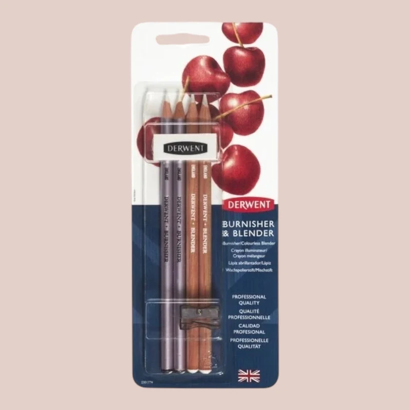 Derwent Blender & Burnisher – Blisterpack mit Wachs-Polierstiften und Mischstiften